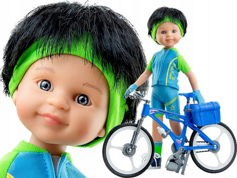 Кукла Кармело велосипедист 32 см  